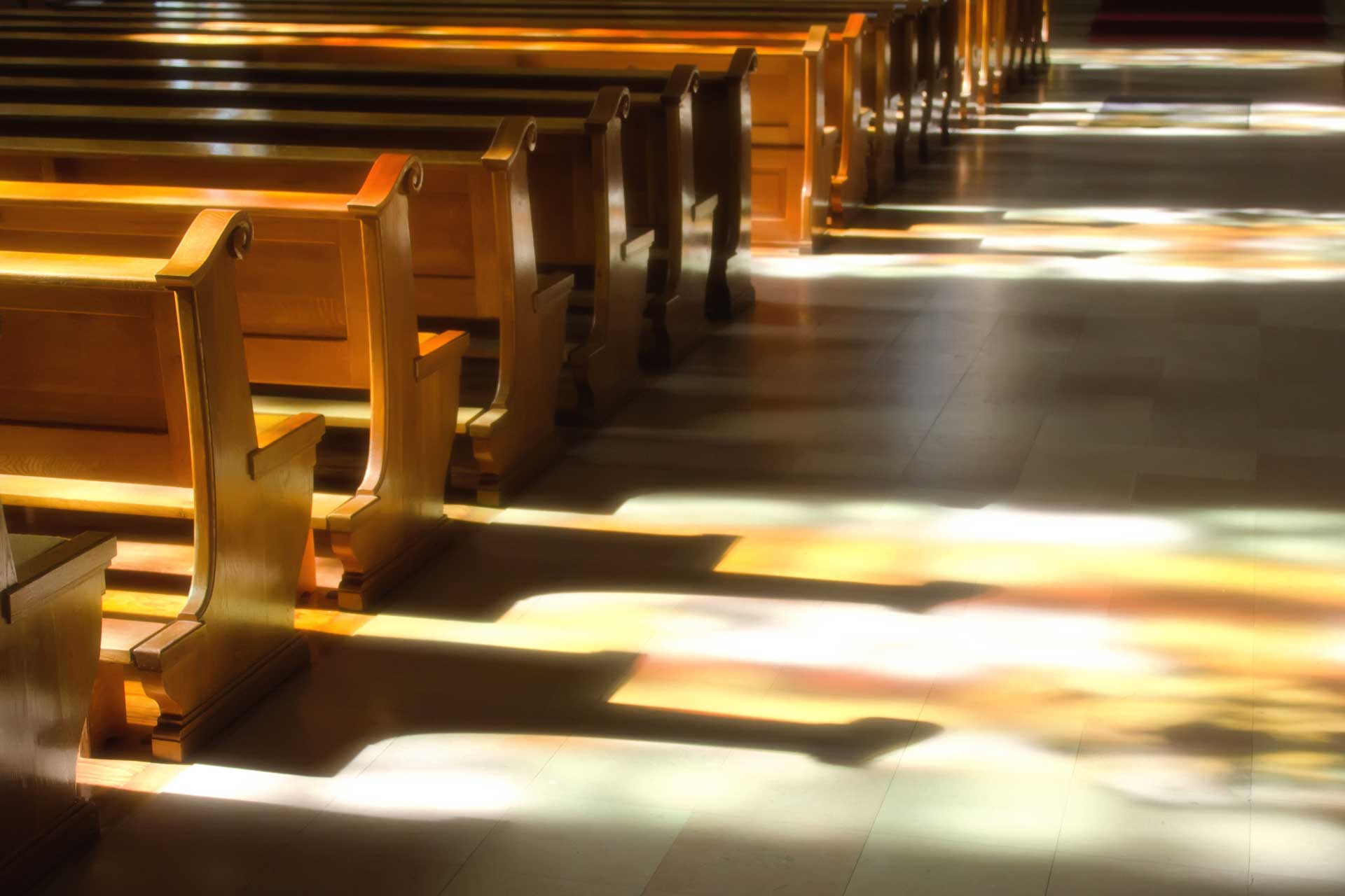 A pulpit in an empty modern church